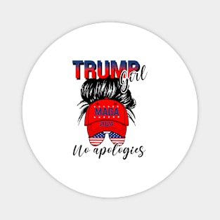 Trump Girl No Apologies Patriotic American Flag Magnet